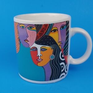 Vintage 1993 Laurel Burch "Woman Spirit Woman Soul" Mug Gold Detail Two-Sided
